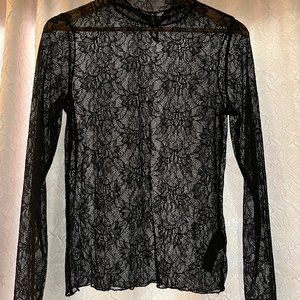 Anthropologie Lace Layering Turtleneck